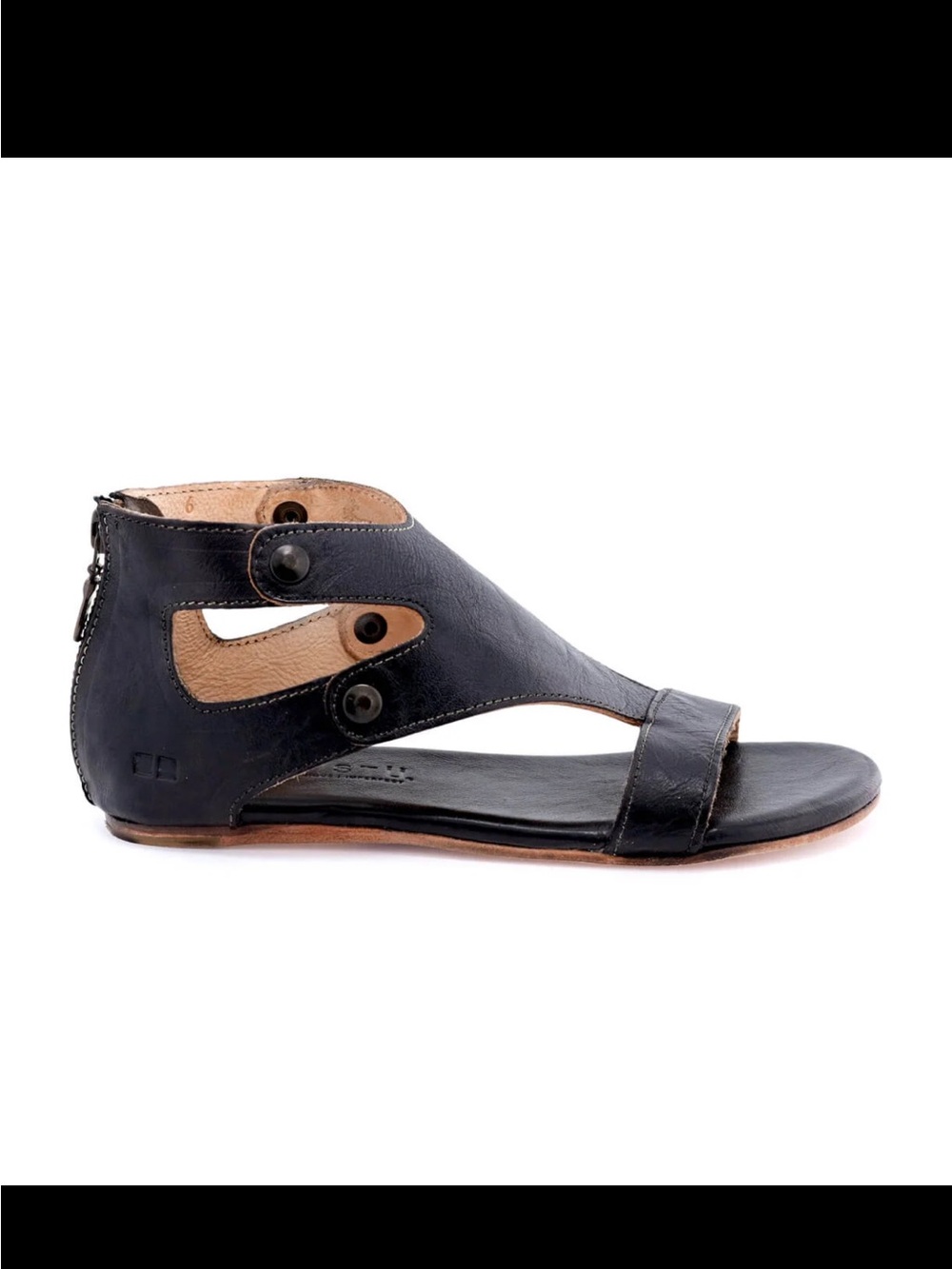 BED|STU Black Leather Gladiator Sandals